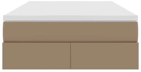 vidaXL Κρεβάτι με αποθηκευτικό χώρο και στρώμα Καπουτσίνο 120 x 200 cm