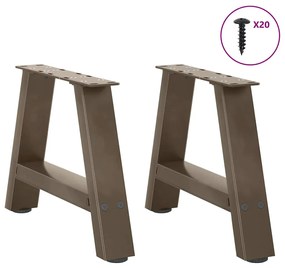 vidaXL Πόδια Τραπεζιού Σαλονιού Σχήματος Α 2 τεμ. 40x(30-31) εκ. Ατσάλι
