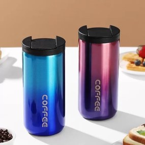 Ποτήρι Θερμός Ανοξείδωτο 400ml με Επιστόμιο - Μπλε