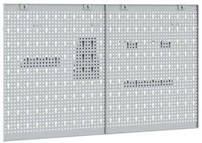vidaXL Πάνελ Τοίχου Εργαλείων 2 pcs Γκρι 100 x 1 x 60 εκ