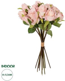 Artificial Garden PINK ROSE BOUQUET 21081 Τεχνητό Διακοσμητικό Μπουκέτο Τριαντάφυλλα Ροζ Y36cm Globostar-21081-Ροζ 21081