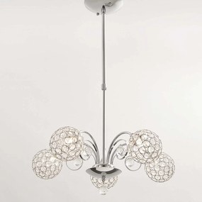 Φωτιστικό Οροφής Textile &amp; Crystal AD20120085P Chrome Crystal, Metal