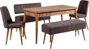 Extendable Dining Table &amp; Chairs Set (5 Pieces) Vina 0701 - 4 - Anthracite, Atlantic Atlantic Pine
Anthracite