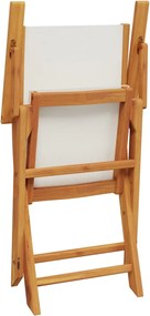 vidaXL Σετ Επίπλων Bistro 3 τεμ. Κρεμ Ύφασμα/Μασίφ Πεύκου