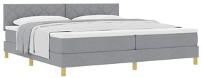 vidaXL Κρεβάτι box spring με στρώμα Ανοιχτό γκρι 200 x 200 cm ύφασμα