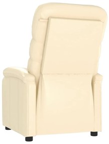 vidaXL Πολυθρόνα Ανακλινόμενη Κρεμ από Συνθετικό Δέρμα