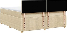 vidaXL Κρεβάτι Boxspring με Στρώμα Κρεμ 200x200 εκ. Υφασμάτινο