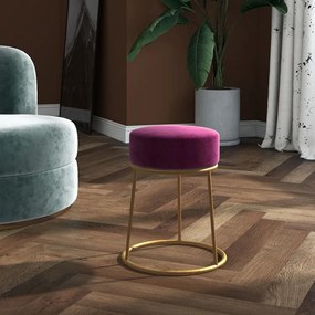 Στρογγυλό Σκαμπό Hocker Μοβ Βελούδινο 340258