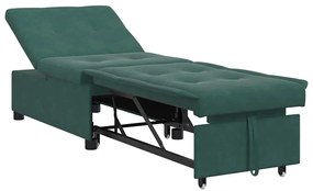 vidaXL Κρεβάτι καναπές Σκούρο Πράσινο 194 x 67 x 82 εκ Βελούδο