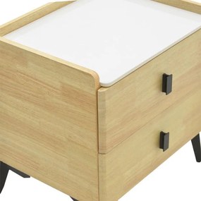 Κομοδίνο Alessio mdf φυσικό-μαύρο μέταλλο 46x37x47εκ 46x37x47 εκ.