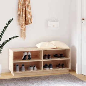 vidaXL Παπουτσοθήκη 110 x 34 x 45 εκ. από Μασίφ Ξύλο Πεύκου
