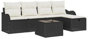 vidaXL Σετ Καναπέ Κήπου 6 pcs Μαύρο και κρεμ 231 x 117 x 85 εκ
