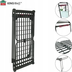 Στεγνωτήριο ρούχων Kinghoff KH 2045, 30 μ., έως 25 κιλά, πτυσσόμενο, από χάλυβα, μαύρο