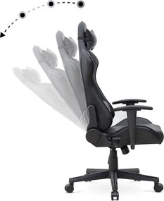 Καρέκλα γραφείου Gaming Alonso Megapap από τεχνόδερμα χρώμα μαύρο 67x70x125/135 εκ.