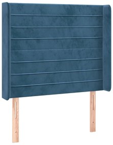 Κεφαλάρι με ΠτερύγιαΣκούρο Μπλε 93x16x118/128 εκ. Βελούδινο 3119760