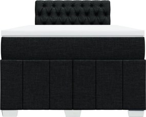 vidaXL Κρεβάτι Boxspring με Στρώμα Μαύρο 120x200 εκ. Υφασμάτινο