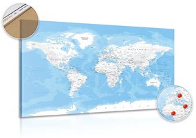 Εικόνα στον κομψό παγκόσμιο χάρτη από φελλό - 120x80  wooden