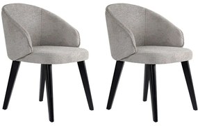 Καρέκλα Bentley (Σετ 2Τμχ) 566WYL1109 48x58x86cm Grey-Black Ξύλο,Ύφασμα
