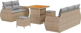 vidaXL Σετ Καναπέ Κήπου 8 pcs Μπεζ συνθετικό ρατάν