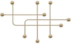 Κρεμάστρα Τοίχου 10 Θέσεων Samara 494PYT1134 107x64x10cm Gold Wallity Μέταλλο