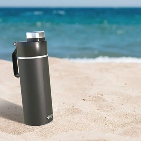 Thermos Ninja DW2401EUUKBK, 700 ml, Κατάλληλο για ανθρακούχα ποτά, Τριπλή μόνωση, Χωρίς BPA, Ζεστό έως 8 ώρες, Κρύο έως 24 ώρες, Μαύρο