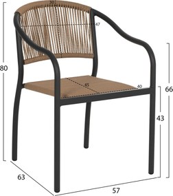ΠΟΛΥΘΡΟΝΑ ΑΛΟΥΜΙΝΙΟΥ HM5856.02 ΑΝΘΡΑΚΙ ΜΕ ΣΧΟΙΝΙ PE WICKER 57x63x80 εκ.