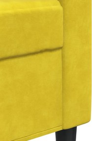 vidaXL Πολυθρόνα Κίτρινο 60 εκ. Βελούδινη