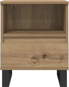 vidaXL Κομοδίνα 2 τεμ. τεχνίτης Δρυς 40 x 35 x 50 εκ από Επεξεργ. Ξύλο