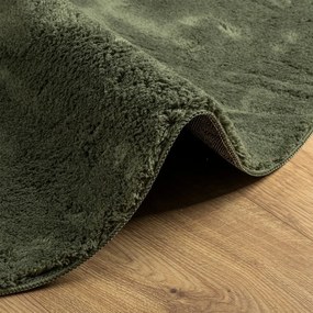 vidaXL Rug HUARTE Green Ø 100 cm 100% Polyester Επίπεδος