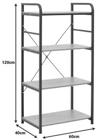 Ραφιέρα επιδαπέδια Depo μέταλλο μαύρο-mdf oak 60x40x120 εκ. 60x40x120 εκ.