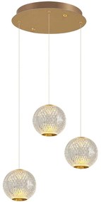 Φωτιστικό Οροφής 414LRC1382 Φ30x120cm Led 1500lm 5W 3000K Gold Opviq