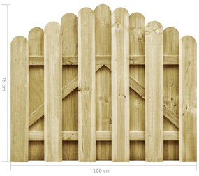 vidaXL Πόρτα Φράχτη 100 x 75 εκ. από Εμποτισμένο Ξύλο Πεύκου