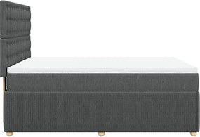 vidaXL Κρεβάτι Boxspring με Στρώμα Σκούρο Γκρι 160x200 εκ Υφασμάτινο