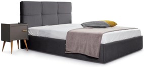 Επενδυμένο Κρεβάτι Manhattan-Anthraki-150 x 200-Ξύλα Ελάτου