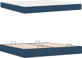vidaXL Σκελετός κρεβατιού με στρώμα με στρώμα 2 pcs Μπλε ύφασμα