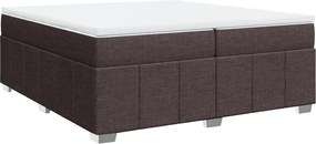 vidaXL Κρεβάτι Boxspring με Στρώμα Σκούρο Καφέ 200x200 εκ. Υφασμάτινο