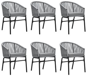 vidaXL Σετ Τραπεζαρίας Κήπου 7 Τεμαχίων Γκρι