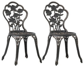 vidaXL Καρέκλες Bistro 2 τεμ. Μπρονζέ από Χυτό Αλουμίνιο