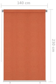 vidaXL Στόρι Σκίασης Ρόλερ Εξωτερικού Χώρου Πορτοκαλί 140 x 230 εκ.