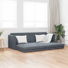 vidaXL Καναπές-κλίνες 2 σε 1 Σκούρος Γκρι 213x144x60 cm Βελούδο
