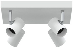 vidaXL Ceiling Spotlight 4 Way Adjustable Λευκό E27