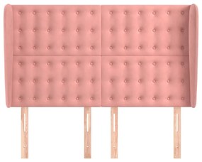 vidaXL Κεφαλάρι με Πτερύγια Ροζ 147x23x118/128 εκ. Βελούδινο
