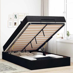 vidaXL Σκελετός κρεβατιού με στρώμα 2 pcs Μαύρο ύφασμα