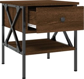 vidaXL Κομοδίνα 2 τεμ Καφέ Δρυς 40x42x45 εκ. από Επεξεργασμένο Ξύλο