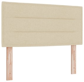 vidaXL Box Spring Bed με Ματράς Κρεμ 90x200 εκ. Υφάσματος