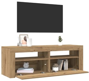 vidaXL Έπιπλο Τηλεόρασης με LED Αρτισιανή Δρυς 120x35x40 εκ Επεξ.Ξύλο