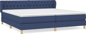 vidaXL Κρεβάτι Boxspring με Στρώμα Μπλε 200x200 εκ. Υφασμάτινο