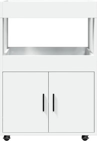 vidaXL Τρόλεϊ Μπαρ Λευκό 60x39,5x89 εκ. Επεξ. Ξύλο