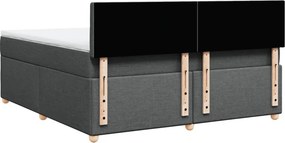 vidaXL Κρεβάτι Boxspring με Στρώμα Σκούρο Γκρι 180x200 εκ Υφασμάτιν