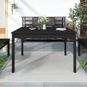 vidaXL Τραπέζι Κήπου Μαύρο 121x82,5x76 εκ. από Μασίφ Ξύλο Πεύκου